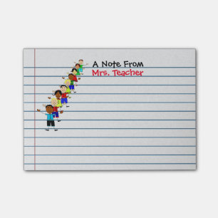 Cute School Kids Teacher Personalised Post-its Post-it Notes