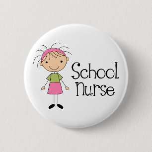 Cute School Nurse 6 Cm Round Badge