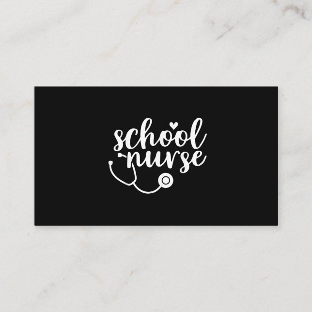 Cute School Nurse Appreciation Business Card (Front)