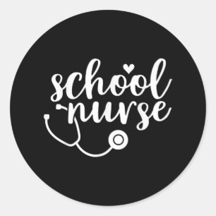 Cute School Nurse Appreciation Classic Round Sticker