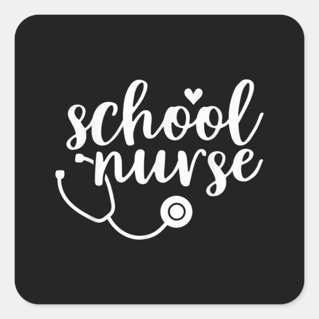 Cute School Nurse Appreciation Square Sticker (Front)
