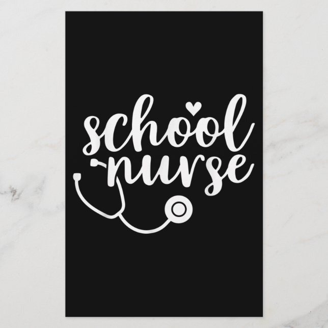 Cute School Nurse Appreciation Stationery (Front)