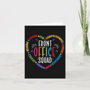 Cute School Secretary Admin Appreciation Front Off Card