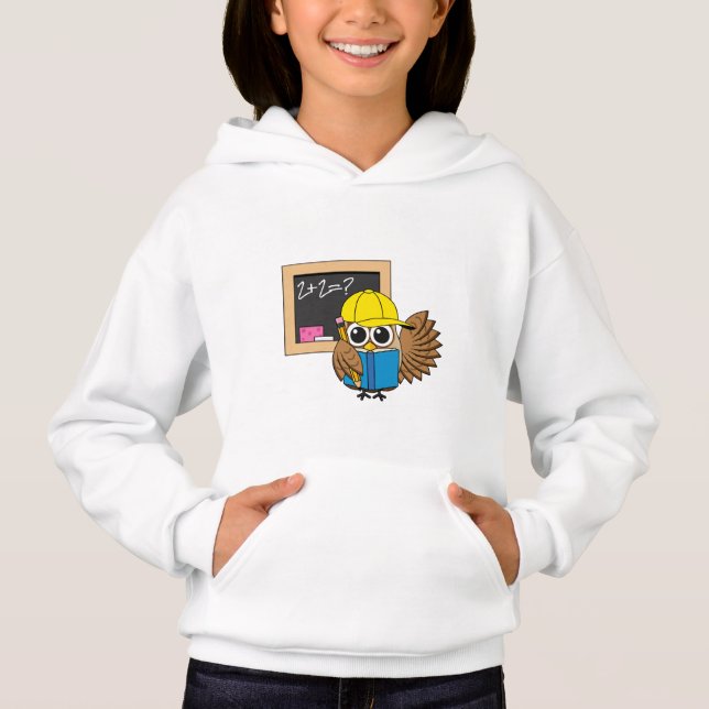 Cute School Student Owl Cartoon (Front)