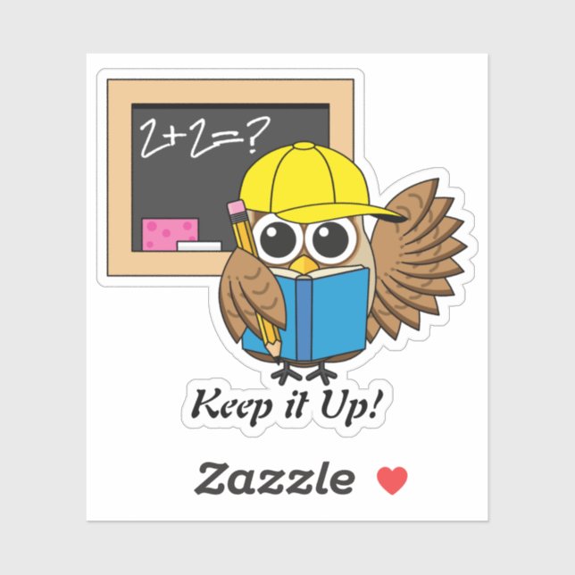 Cute School Student Owl Cartoon | Add Text (Sheet)