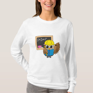 Cute School Student Owl Cartoon T-Shirt