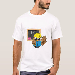 Cute School Student Owl Cartoon T-Shirt