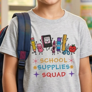 Cute School Supplies Squad Back To School Student Tri-Blend Shirt