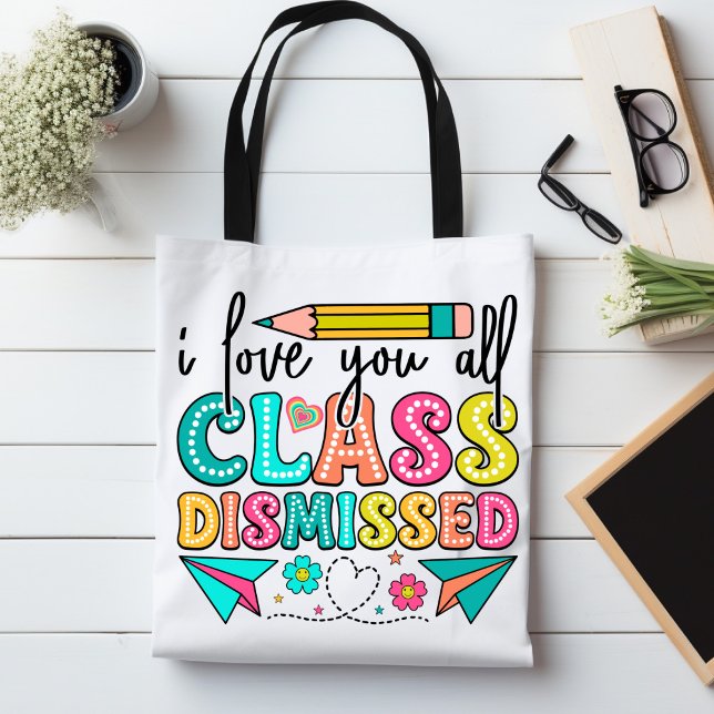 Cute School Teacher Appreciation Fun Colourful Tote Bag (Creator Uploaded)