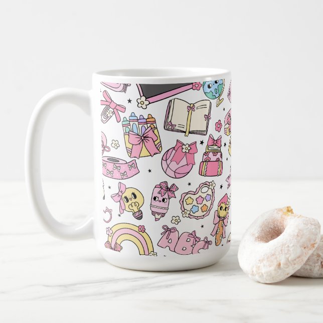Cute School Themed Coffee Tea Mug (With Donut)