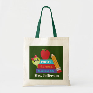 Cute School turtle add name Teacher Tote Bag
