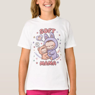 Cute Sci-Fi Mama and Baby Astronaut Design T-Shirt