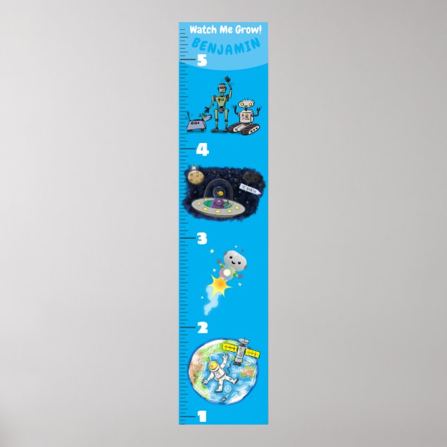 Cute science cartoon growth chart (Front)