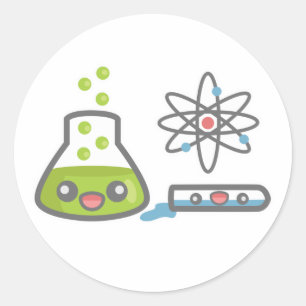 Cute Science Equipment Classic Round Sticker