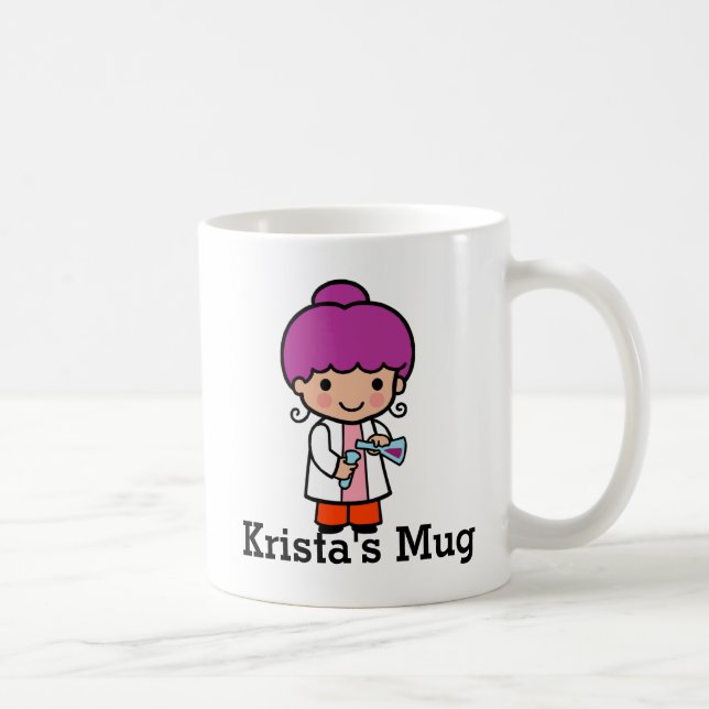 Cute Scientist / Chemist Girl with Flask Coffee Mug (Right)