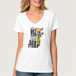 Cute Scooter Goat Design T-Shirt