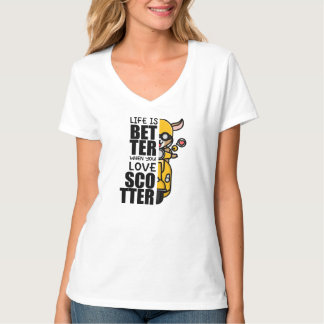 Cute Scooter Goat Design T-Shirt