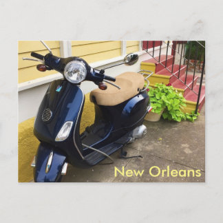 Cute Scooter in New Orleans Marigny Postcard