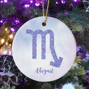 Cute Scorpio Astrology Sign Personalised Christmas Ceramic Tree Decoration