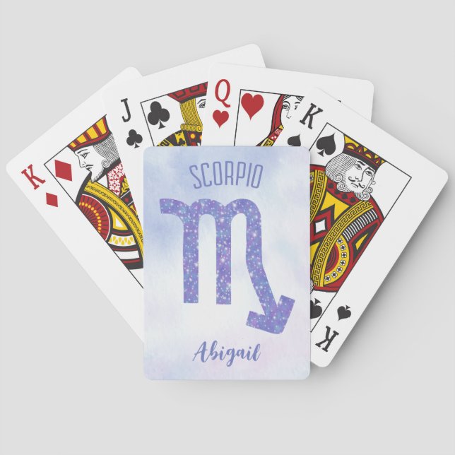 Cute Scorpio Astrology Sign Personalised Playing Cards (Back)