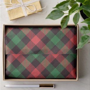 Cute Scottie Colourful Plaid Tissue Paper