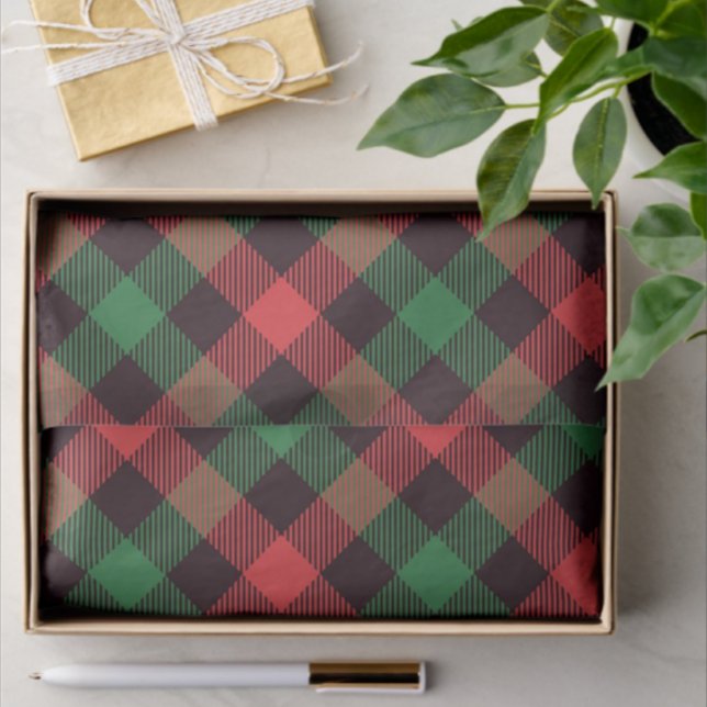 Cute Scottie Colourful Plaid Tissue Paper (Coordinating plaids for crafting or gifting!)