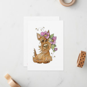 Cute Scottie dog, Scottie dog, Scottie Note Card
