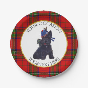 Cute Scottie Personalise Paper Plate