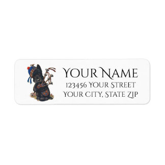 Cute Scottie Playing Bagpipes Personalise