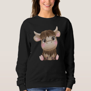 Cute Scottish Highland Baby Cow Cute Cow Baby Sweatshirt