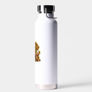 Cute Scottish Highland Cow Sunflower Mothers Day F Water Bottle