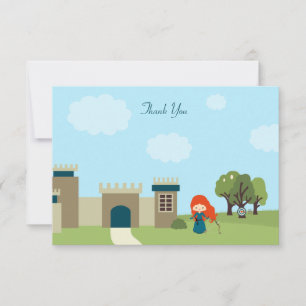 Cute scottish princess girls birthday thank you invitation