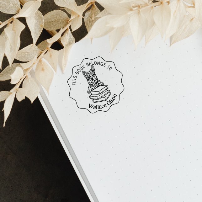  Cute Scottish Terrier Dog Book Rubber Stamp (Creator Uploaded)