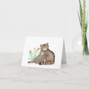 Cute Scottish Wildcat and kitten blank card