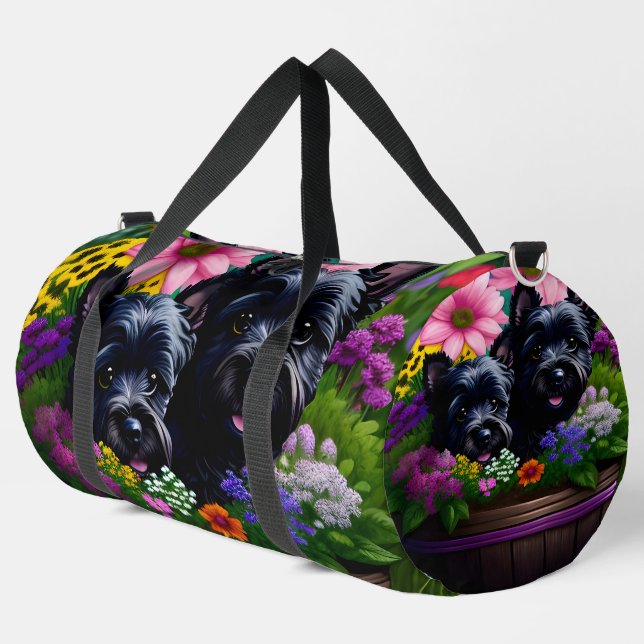 Cute Scotty Puppies Duffle Bag (Left Corner)