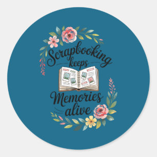 Cute scrapbooking classic round sticker