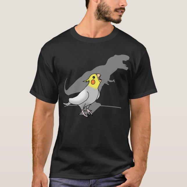 Cute Screaming Parrot Birb Memes Funny T-Rex Cocka T-Shirt (Front)
