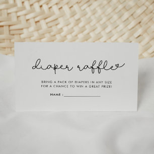 Cute script baby shower diaper raffle insert