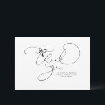 Cute Script Calligraphy Little Bow Thank You<br><div class="desc">Editable colours cute,  elegant script calligraphy thank you cards.</div>