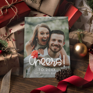 Cute script Cheers to 2026 New Year's photo Holiday Card