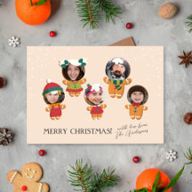 Cute Script & Christmas Gingerbread Family Photo
