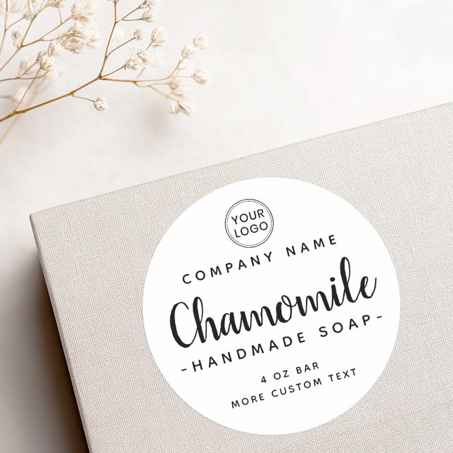 Cute script custom logo white product label (Cute script custom logo white product label)