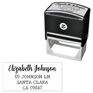 Cute Script Family Name & Handwriting Address Self-inking Stamp