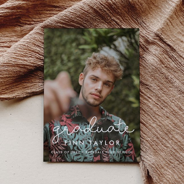 Cute script graduation photo announcement (Creator Uploaded)