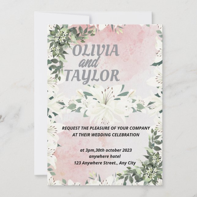 Cute Script Invitation Wedding (Front)