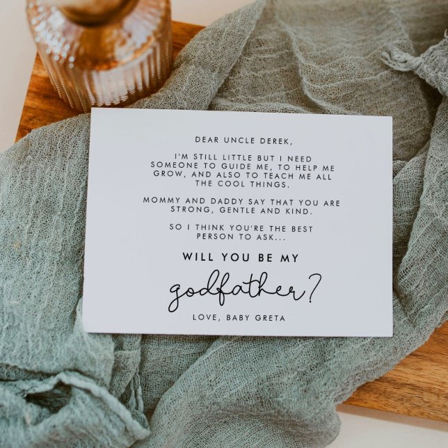 Cute script Will you be my Godfather card (Creator Uploaded)
