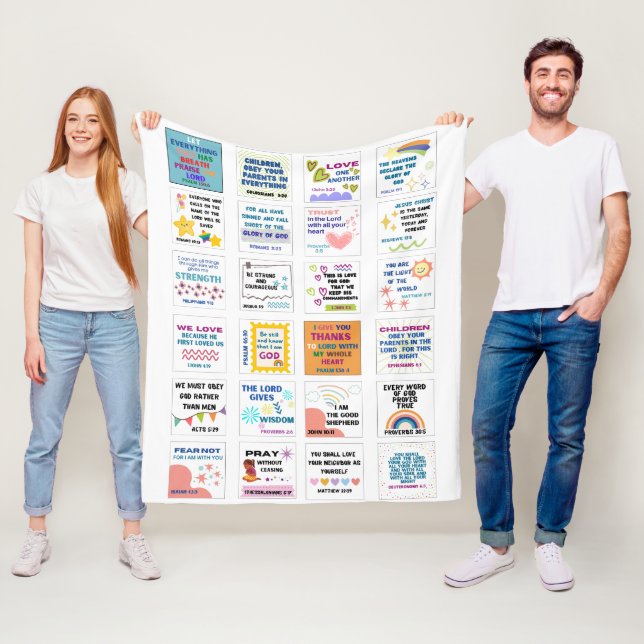 Cute scripture kids memory bible verse  fleece blanket (In Situ)