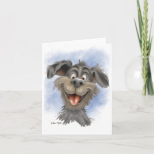 Cute Scruffy Dog Cartoon Card