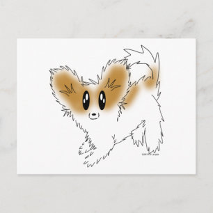 Cute Scruffy Papillon Puppy Dog Postcard