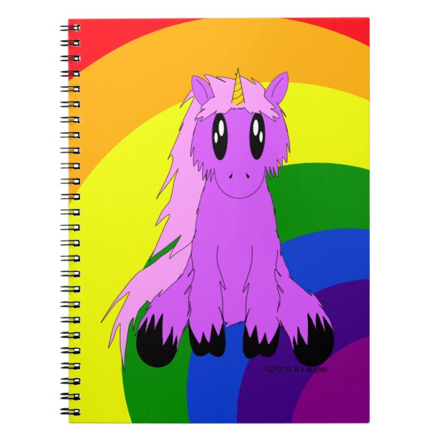 Cute Scruffy Unicorn Notebook (Front)
